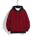 thumbnail image 6 of TOWED22 Hoodies for Men Lightweight Oversized Pullover Sweatshirts Fall Loose Fit Casual Hooded with Pocket(Wine,L), 6 of 7