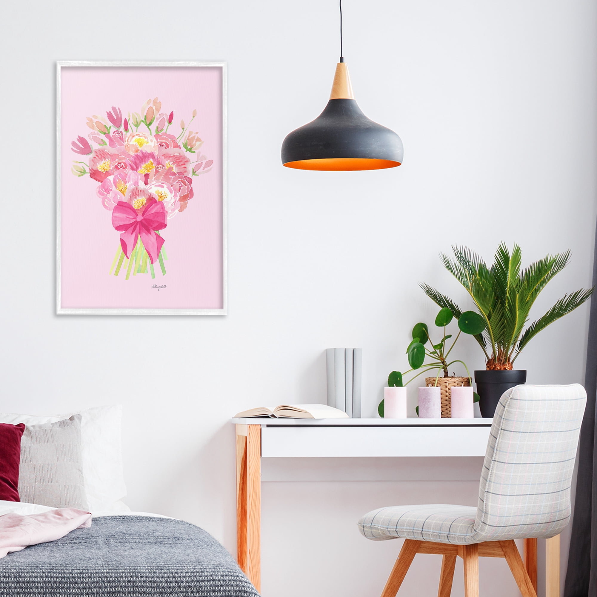 Stupell Industries Romantic Blushing Peonies White Framed Giclee Art, design by Hillary Holt