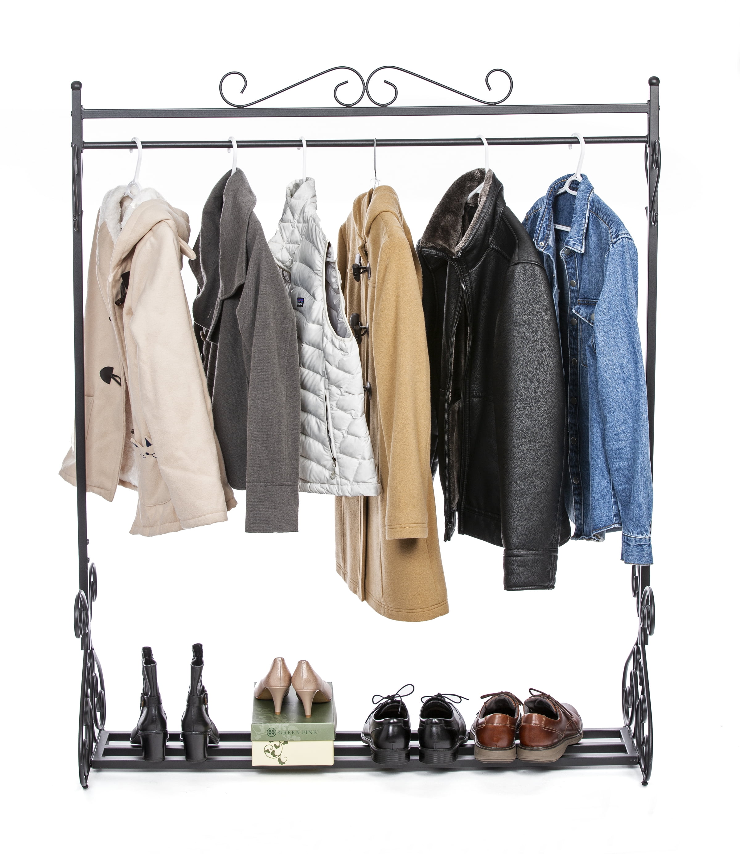 Mango Steam Freestanding Sheffield Garment & Coat Rack, Black (64.5 H x 47.5 L inches)
