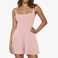 thumbnail image 7 of Htigea Clearance Womens Summer Casual Sleeveless Romper Loose Adjustable Spaghetti Strap Shorts Jumpsuits 2025 Clothes Today Deals Pink,L, 7 of 7