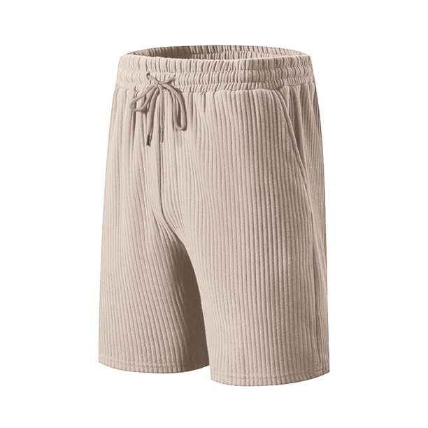 Pantalones cortos deportivos casuales de jacquard europeos nuevos para hombre - Pantalones cortos de playa holgados y elásticos para actividades al aire libre