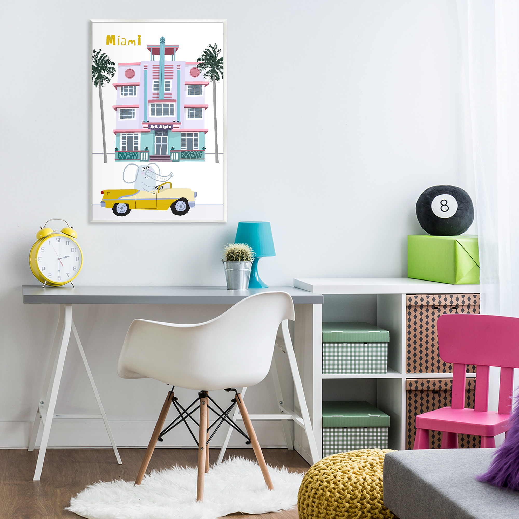 Elephant & Miami Hotel Wall Plaque Art, design by Carla Daly