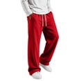 thumbnail image 2 of Straight Leg Sweatpants For Men Feature Fleece Lined Construction Elastic Drawstring Waist And Pockets For Winter Casual Wear, 2 of 7