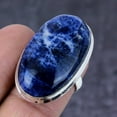 thumbnail image 2 of Natural Sodalite Gemstone Handmade 925 Sterling Silver Jewelry Ring Size 9, 2 of 2