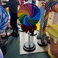 thumbnail image 4 of Rainbow Swirl Lollipop With Bow Over Sized Statue, 4 of 6