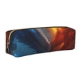 thumbnail image 1 of Disketp Red And Blue Fire Dragon E Estuche de Lápices de Cuero con Cierre, Estuche Compacto para Papelería, Bolígrafos y Accesorios Pequeños, 1 of 7
