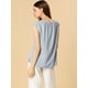 thumbnail image 5 of Blusa de gasa Allegra K Top Plisado Cuello Redondo Manga del Casquillo ojo de cerradura Azul XL, 5 of 6