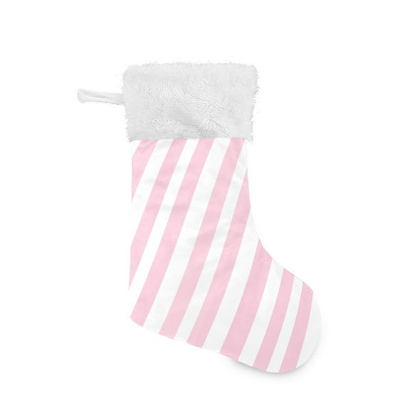 Haosy Christmas Stockings for Christmas Tree Fireplace Family Holiday Party 18 inch Pale Pink and White Striped