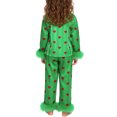 thumbnail image 6 of Xyant Girls Valentines Pajamas Satin Pajama Set Silk Pjs Long Sleeve Button Down Heart Sleepwear Loungewear Sets for Toddler Kids,Size 8 Years, 6 of 6