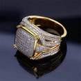 thumbnail image 5 of New Gold-Plated Square Men's Full Diamond Ring, 5 of 5