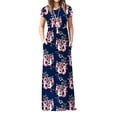 thumbnail image 1 of Robe Longue Maxi Décontractée à Fleurs pour Femmes, Manches Courtes, Coupe Ample, Unie, avec Poches, 1 of 2
