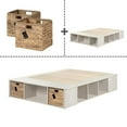 thumbnail image 6 of Bowery Hill Laminated Particleboard Winter Oak Platform Bed Rectangular Storage 56"W x 76.75"D Unassembled, 6 of 11
