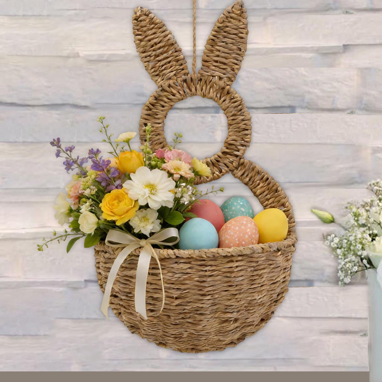 WLPZXP Easter Bunny Basket Cute Rabbit Basket for Indoor Outdoor Celebration Garden