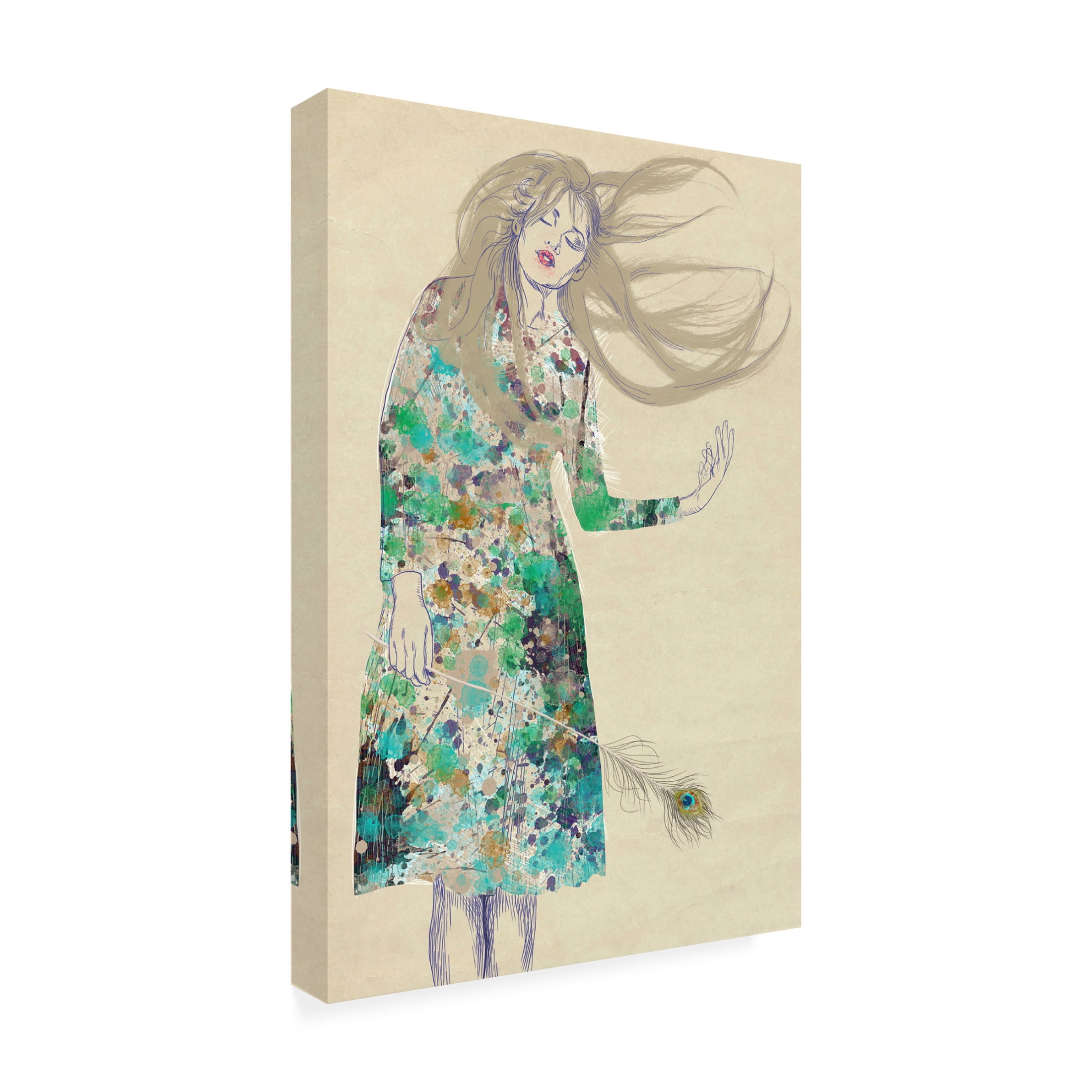 Canvas Wall Art - Incado 'Free Spirit' Wall Art for Living Room, Bedroom, or Office Décor by Trademark Fine Art - 16 x 24 Inches