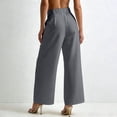 thumbnail image 5 of Karymi Shorts for Women High Waist Button Front Wide Leg Dress Pants, Solid Pleated Trousers with Elastic Waist, Straight Leg Suit Pants with Pockets Workout Shorts Women, 5 of 9