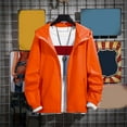 thumbnail image 3 of MITCOWBOYS Rain Jacket Men Rain Coats For Men Windbreaker Men Jackets For Men Mens Lightweight Jackets Mens Fall Jackets Waterproof Jackets For Men Orange XXL, 3 of 3