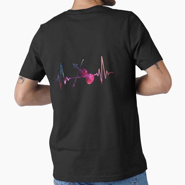 Violin Heartbeat Galaxy Outer Space Musical Instrument Design Top Unisex T-Shirt GH03640, up to size 5XL