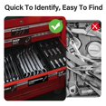 thumbnail image 4 of 100 PCS Magnetic Tool Drawer Labels, Tool Chest Organizer with 4 Blank Tags, Strong Magnets with Icons for Steel Tool Chest Drawer Organization, 3" x, 4 of 7
