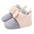 thumbnail image 2 of Baby Fleece Booties Newborn Warm Slippers Infant Toddler Winter Boots With Non Slip Bottom, 2 of 6