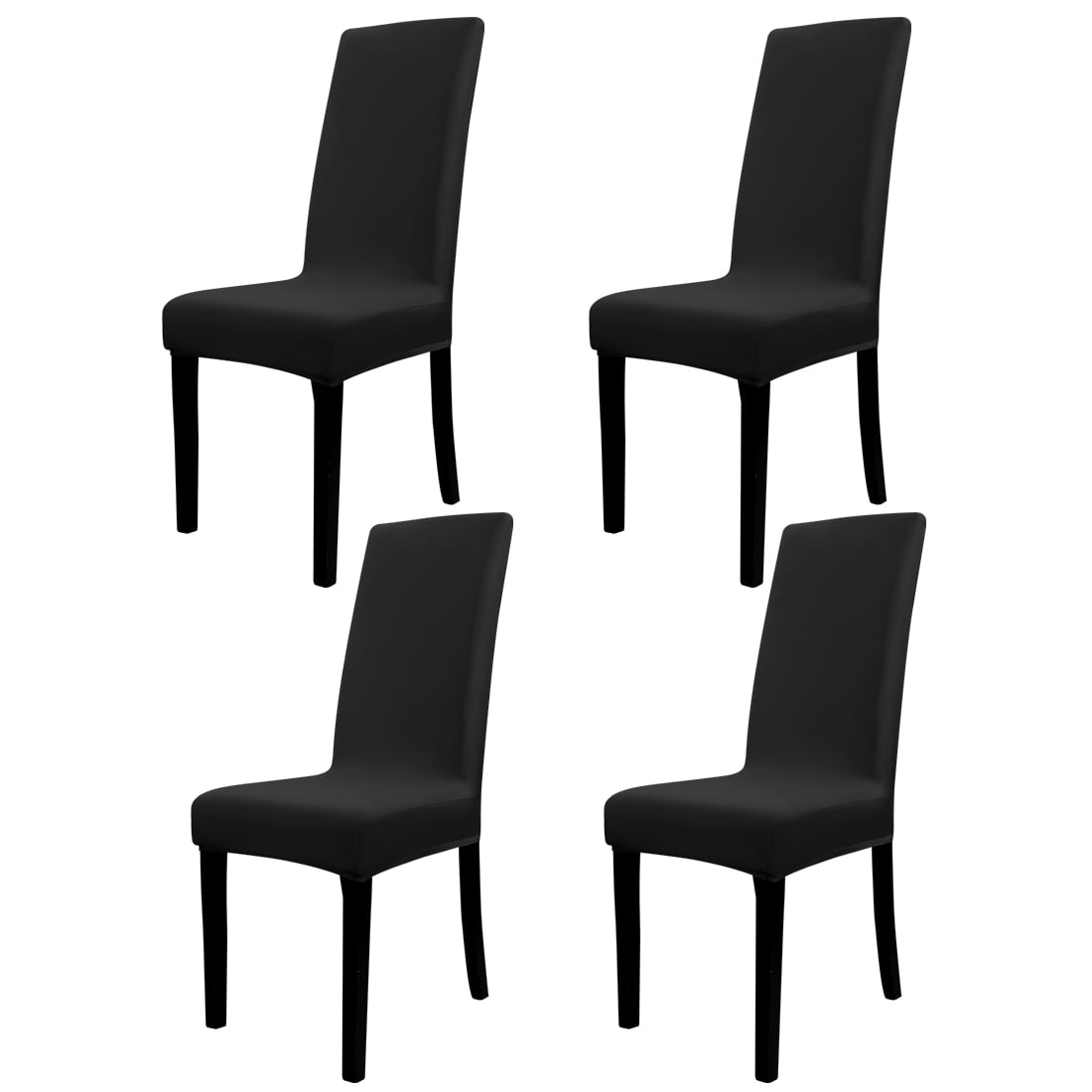 4Pack Dinning Room Chair Cover Stretch Removable Chair Slipcovers Black