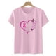 thumbnail image 2 of Tops Para Mujer, Camisas de Concientización Sobre El Cáncer de Mama Con Cinta, Blusas, Camiseta de Manga Corta Informal Con Estampado de Manga Corta Para Mujer, Camiseta de Cuello Redondo Odeerbi ODB152457, 2 of 4