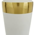 thumbnail image 5 of DecMode 20", 16"H White Metal Vase with Gold Band, Set of 2, 5 of 9