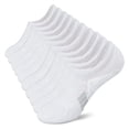 thumbnail image 1 of Men's Athletic Ankle Socks Cushioned Moisture Wicking, Low Cut Running Mesh Socks Arch Support, 5 Pack White, 1 of 3