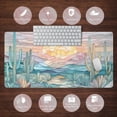thumbnail image 6 of Desk Mat Gaming Abstract Ocean Desk Pad Large Mouse and Keyboard Pad, Faux Stained Glass Sun & Waves Mouse Mat XXL Desk Protector, Computer Mats for Desktop Sun & Waves Office Decor 31.5" X 15.7", 6 of 6