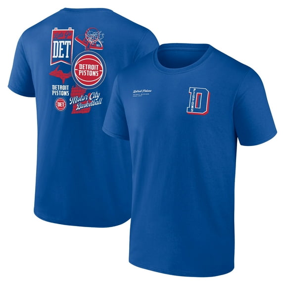 Men's Blue Detroit Pistons Split Zone T-Shirt
