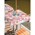 thumbnail image 2 of Outdoor Tablecloth with Umbrella Hole for Patio/Picnic/Party/Camping, Nautical Coastal Waterproof Table Cloth Square Cover Washable, Summer Sea Coral Starfish Underwater Red (60"x 60"), 2 of 8