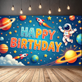 thumbnail image 6 of Space Theme Happy Birthday Banner Astronaut Design Colorful Planets for Kids Party Celebration Decoration, 6 of 7