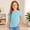 Sky Blue, variant on HAJWOH Girls Casual Short Sleeve T-Shirt Kids Toddler Solid Color Round Neck Tees Blouses Loose Fit Tops Undershirt