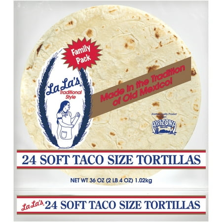 LaLa's Flour Tortillas, Soft Taco Size, 24 Count