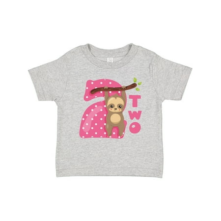 

Inktastic Pink Sloth 2nd Birthday Gift Baby Girl T-Shirt