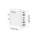thumbnail image 3 of 160W 6-Port Fast Charger with PD & QC3.0 - Multi Device Charging Station for Phone, Tablet, Laptop - Compact Travel & Home Use, 3 of 6