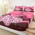 thumbnail image 3 of Castle Fairy Girly Dreamy Dance Twin Sheet Sets 3pcs for Kids Teens,Bling Glitter Twin Fitted Sheet Microfiber,Cheer Theme Breathable Flat Sheet,Breathable Home Decor, 3 of 7