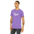 thumbnail image 2 of Daxton Adult Unisex Tshirt Texas Script with Vertical on the Back, Fig Purple White, XS, 2 of 3