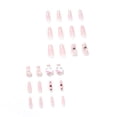 thumbnail image 3 of Set de uñas postizas HUOGUO, diseño de ataúd con diseño de llama blanca, 24 unidades, 3 of 4