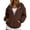 Brown, variant on Oversized Half Zip Up Hoodie Women Lightweight 2026 Casual Long Sleeve Zipper Sweatshirts Fall Winter Track Jackets