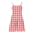 thumbnail image 6 of FamilyThread Girls Casual Plaid Sleeveless Dresses Spaghetti Strap Summer Swing Twirly Sundress A-Line Dress For 4-14Y, 6 of 7