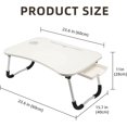 thumbnail image 3 of Bureau de Lit pour Ordinateur Portable, Table de Lit Portable Pliable avec Porte-Gobelet/tiroir de Rangement/étagère pour Lit/canapé/sofa, Lecture (Blanc), 3 of 16