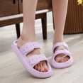 thumbnail image 4 of BERANMEY Comfort Cloud Slippers For Women and Men Double Buckle Adjustable Slides Pillow Slippers EVA Flat Sandals Unisex Slippers, 4 of 9