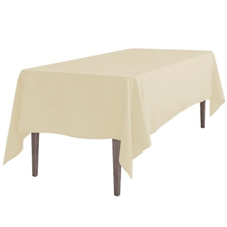 LinenTablecloth 60 x 102-Inch Rectangular Polyester Tablecloth Beige