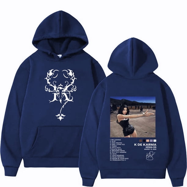 Sudaderas con capucha de estilo informal para hombre y mujer, sudaderas holgadas de moda de Hip Hop, jerséis cómodos de gran tamaño, ropa de calle, cantante, Kenia Os, 2026