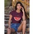 thumbnail image 2 of Buon Ferragosto Watercolor Melon T-Shirt Women -Image by Shutterstock, Female 3X-Large, 2 of 4