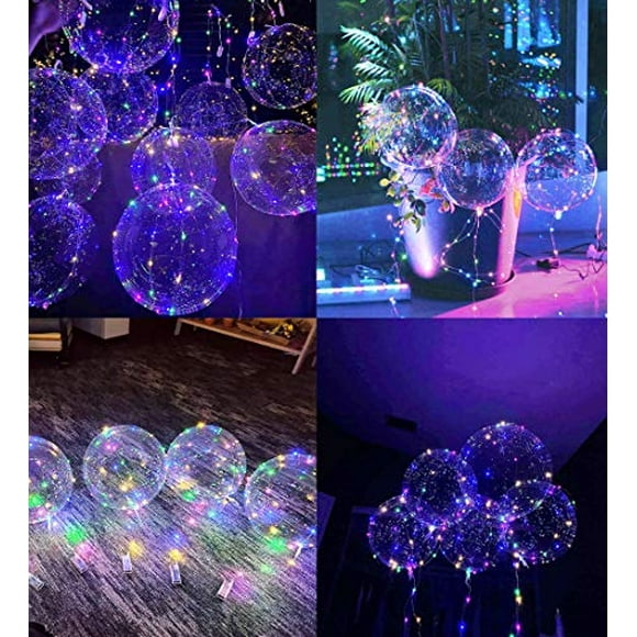 Paquete de 10 globos LED, globos iluminados de 20 pulgadas, globos de helio transparente, Aredpoook Aredpoook