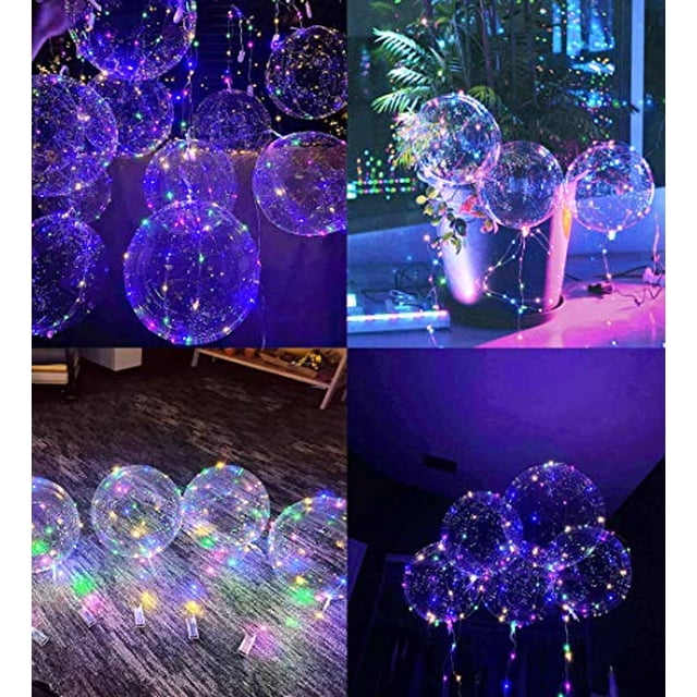Paquete de 10 globos LED, globos iluminados de 20 pulgadas, globos de helio transparente, Aredpoook Aredpoook