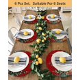 thumbnail image 4 of 13 Inch Round Placemats Set of 6, Red Snowman Christmas Non Slip Heat Insulation PP Table Mats, Xmas Tree Gifts Elk Snowflake Winter Washable Place Mats for Kitchen Dining Party Table Decor, 4 of 7
