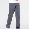 thumbnail image 4 of Mens Classic Relaxed Fit Jeans Stretch Casual Baggy Y2k Skater Vintage Plain Pants Casual Wide Leg Jeans Loose Fit Denim Pants Big & Tall Size M-5XL Gray, 4 of 6