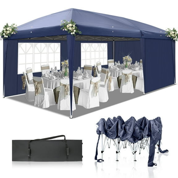 Zimtown 10'x 20' 4 Walls Pop Up Outdoor Instant Folding Wedding Canopy Party Tent Gazebo Ez